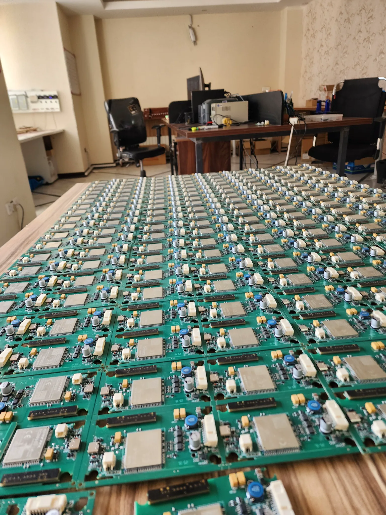 IoT circuit boards prepared for production